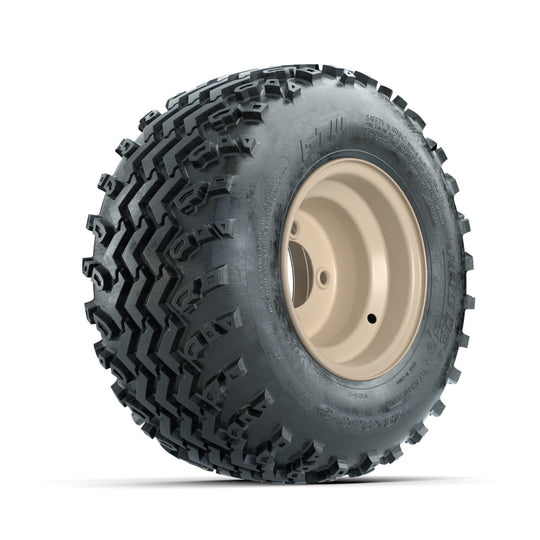 GTW Steel Club Car Beige Centered 8 in Wheels with 18x9.50-8 Rogue All Terrain Tires ‚Äì Full Set