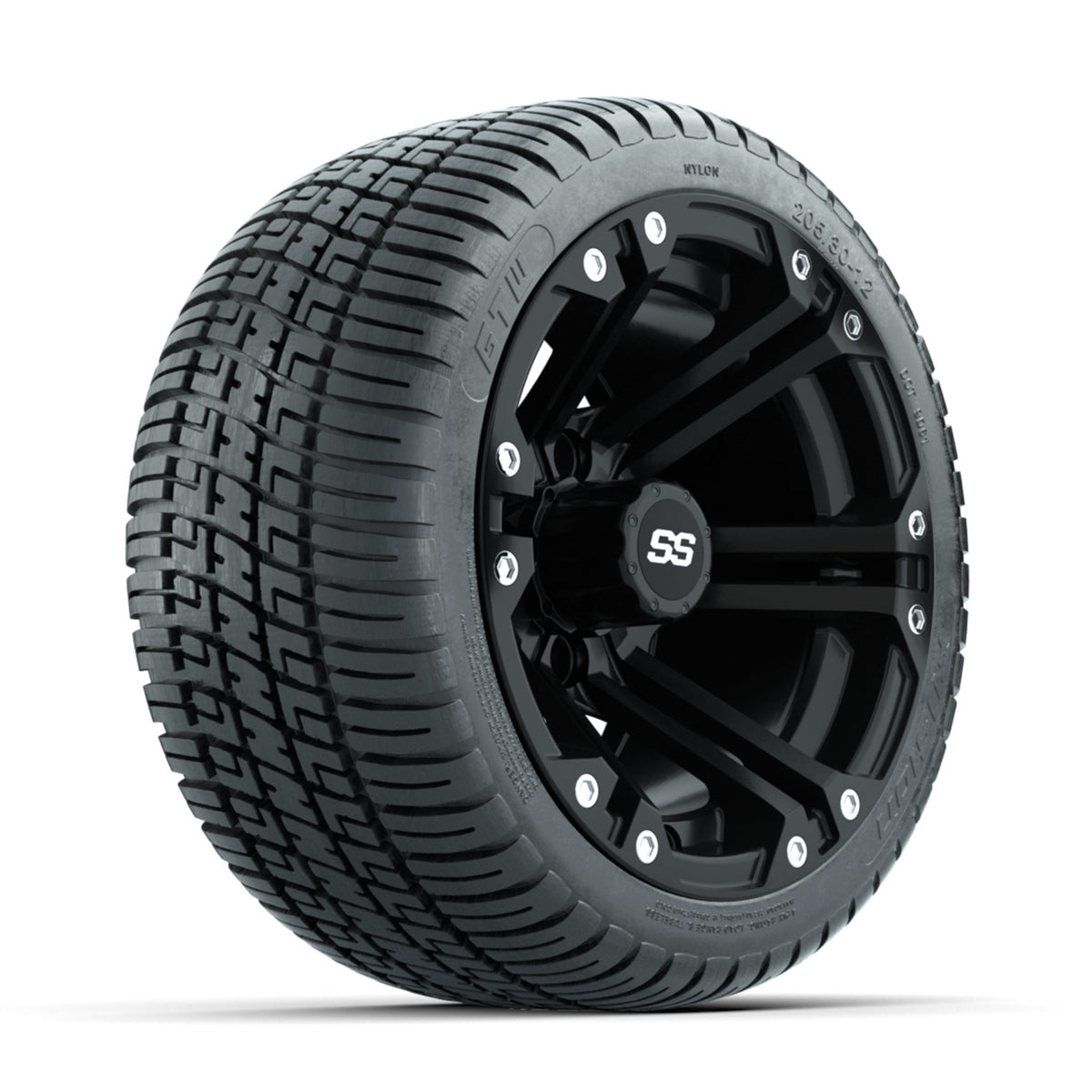 GTW Specter Matte Black 12 in Wheels with 205/30-12 Fusion Street Tires ‚Äì Full Set