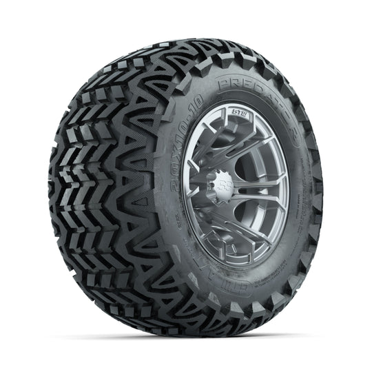 GTW Spyder Silver Brush 10 in Wheels with 20x10-10 Predator All Terrain Tires ‚Äì Full Set