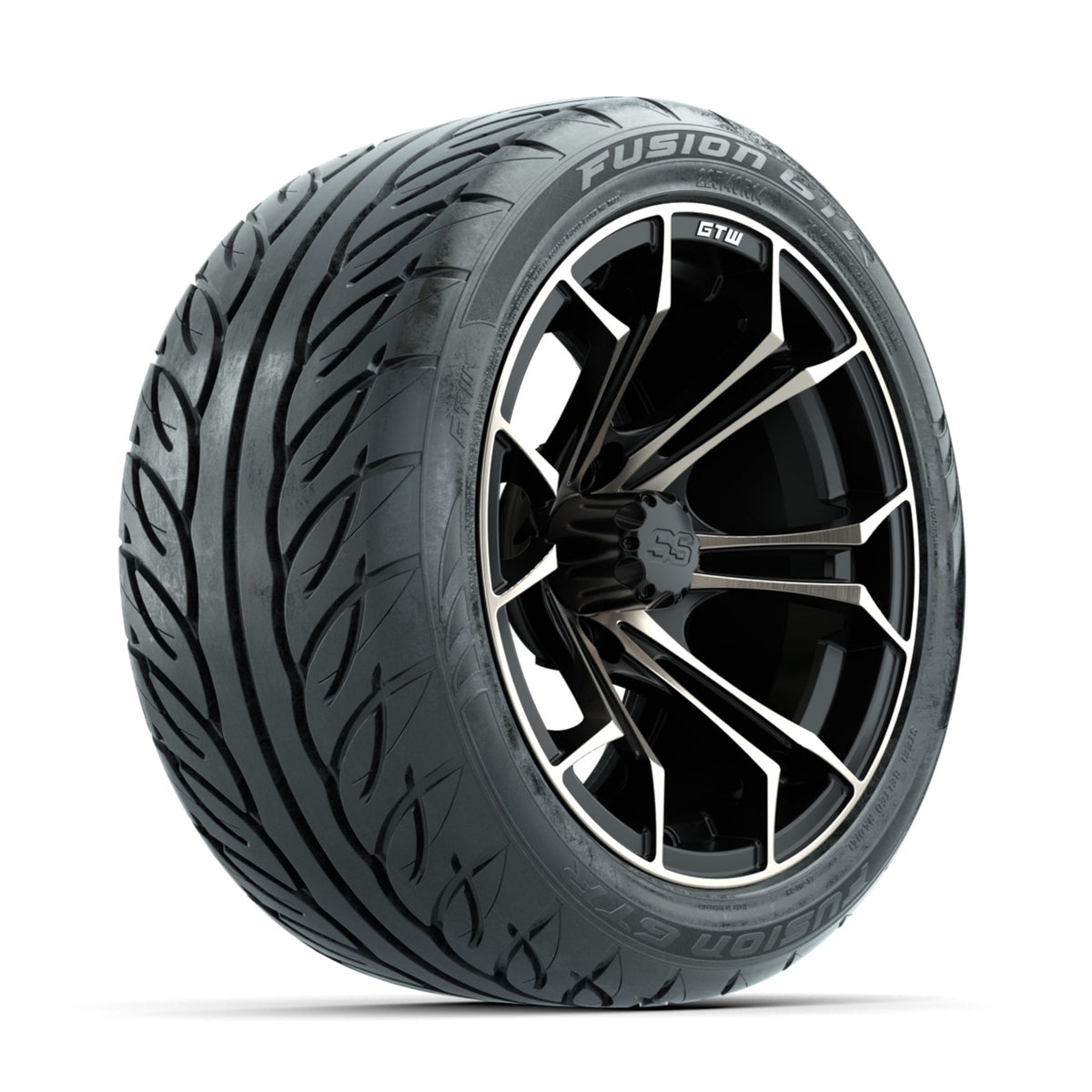 GTW Spyder Bronze/Matte Black 14 in Wheels with 225/40-R14 Fusion GTR Street Tires ‚Äì Full Set