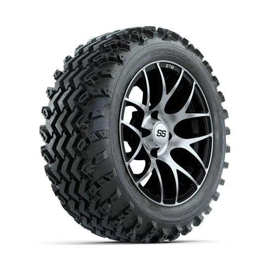 GTW Pursuit Machined/Black 14 in Wheels with 23x10.00-14 Rogue All Terrain Tires ‚Äì Full Set