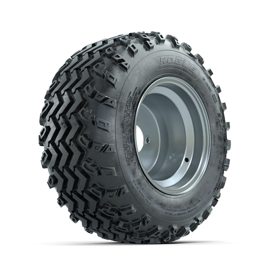 GTW Steel Silver 3:5 Offset 10 in Wheels with 20x10.00-10 Rogue All Terrain Tires ‚Äì Full Set