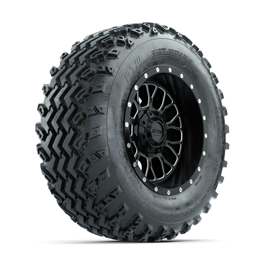 GTW Helix Machined/Black 12 in Wheels with 23x10.00-12 Rogue All Terrain Tires ‚Äì Full Set