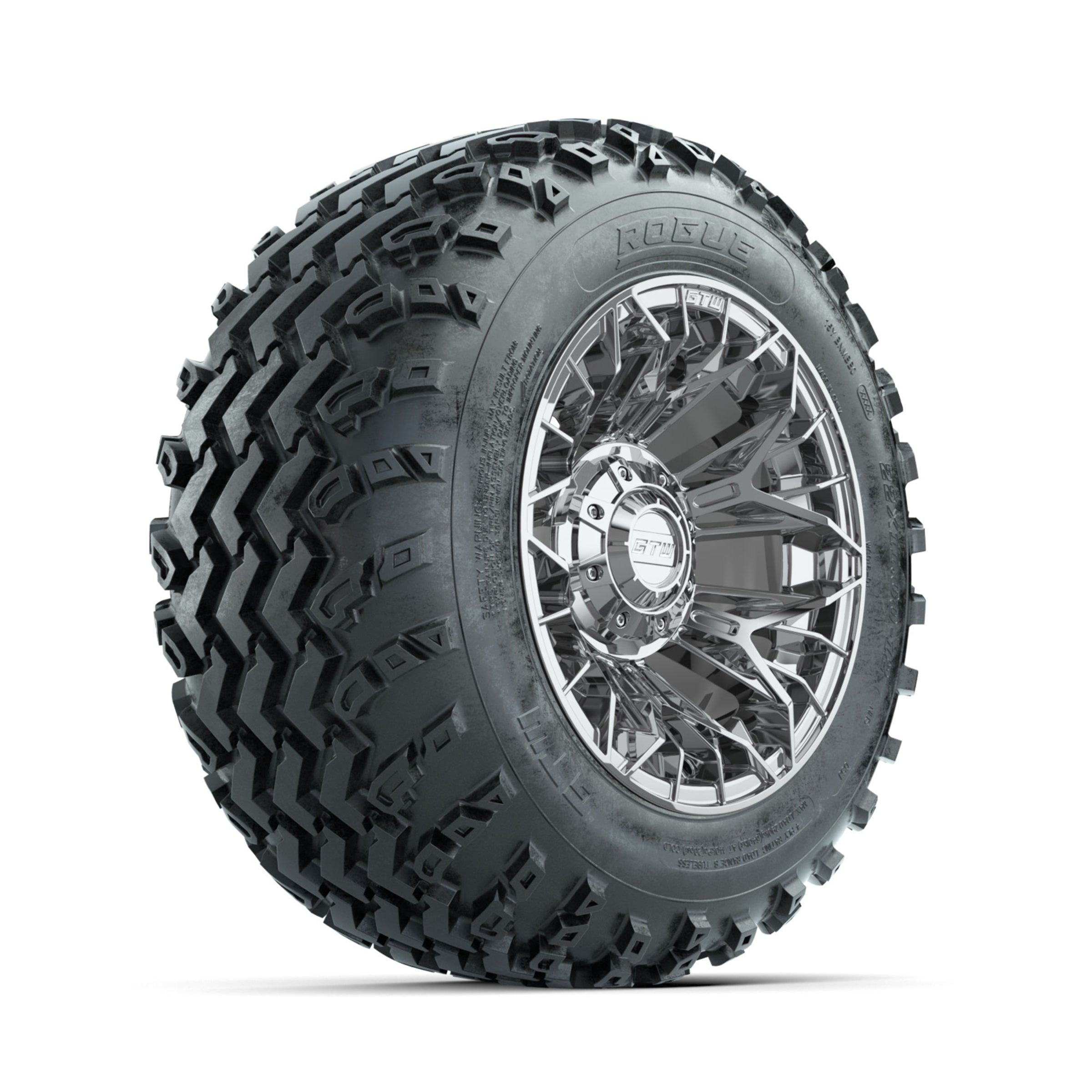 GTW Stellar Chrome 12 in Wheels with 22x11.00-12 Rogue All Terrain Tires ‚Äì Full Set
