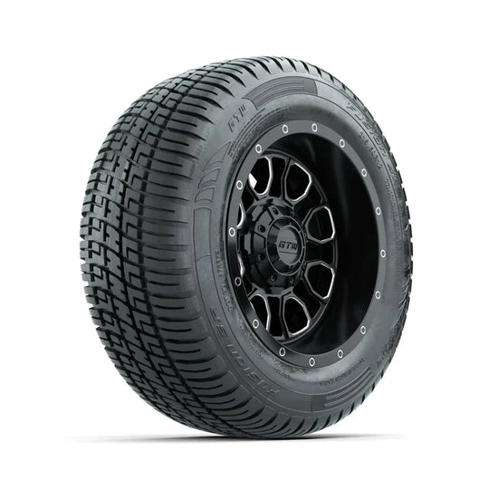 Set of (4) 12 in GTW¬Æ Volt Machined & Black Wheels with 215/50-R12 Fusion S/R Street Tires