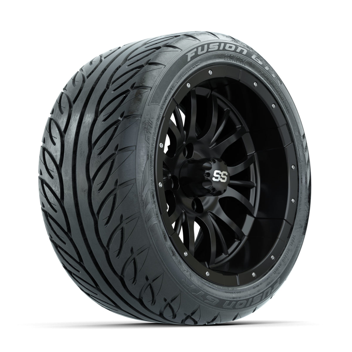GTW Diesel Matte Black 14 in Wheels with 225/40-R14 Fusion GTR Street Tires ‚Äì Full Set