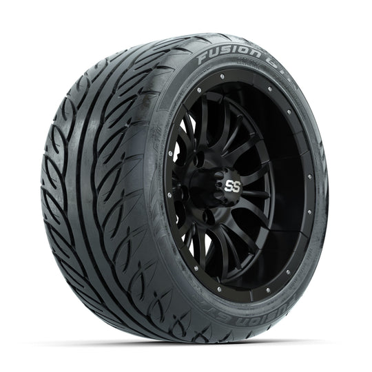GTW Diesel Matte Black 14 in Wheels with 225/40-R14 Fusion GTR Street Tires ‚Äì Full Set