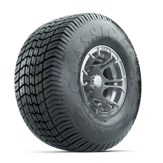 GTW Spyder Silver Brush 10 in Wheels with 22x11-10 Excel Classic Street Tires ‚Äì Full Set