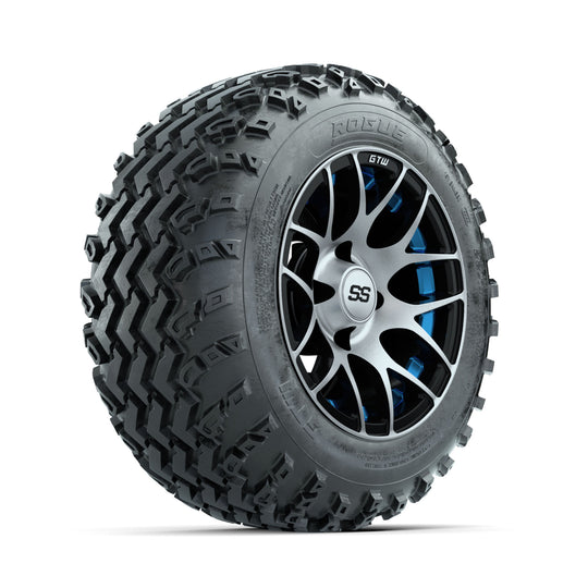 GTW Pursuit Blue 12 in Wheels with 22x11.00-12 Rogue All Terrain Tires ‚Äì Full Set