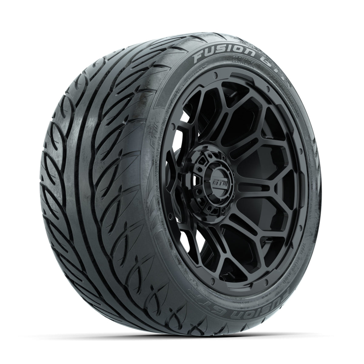 GTW Bravo Matte Black 14 in Wheels with 225/40-R14 Fusion GTR Street Tires ‚Äì Full Set