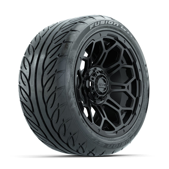 GTW Bravo Matte Black 14 in Wheels with 225/40-R14 Fusion GTR Street Tires ‚Äì Full Set