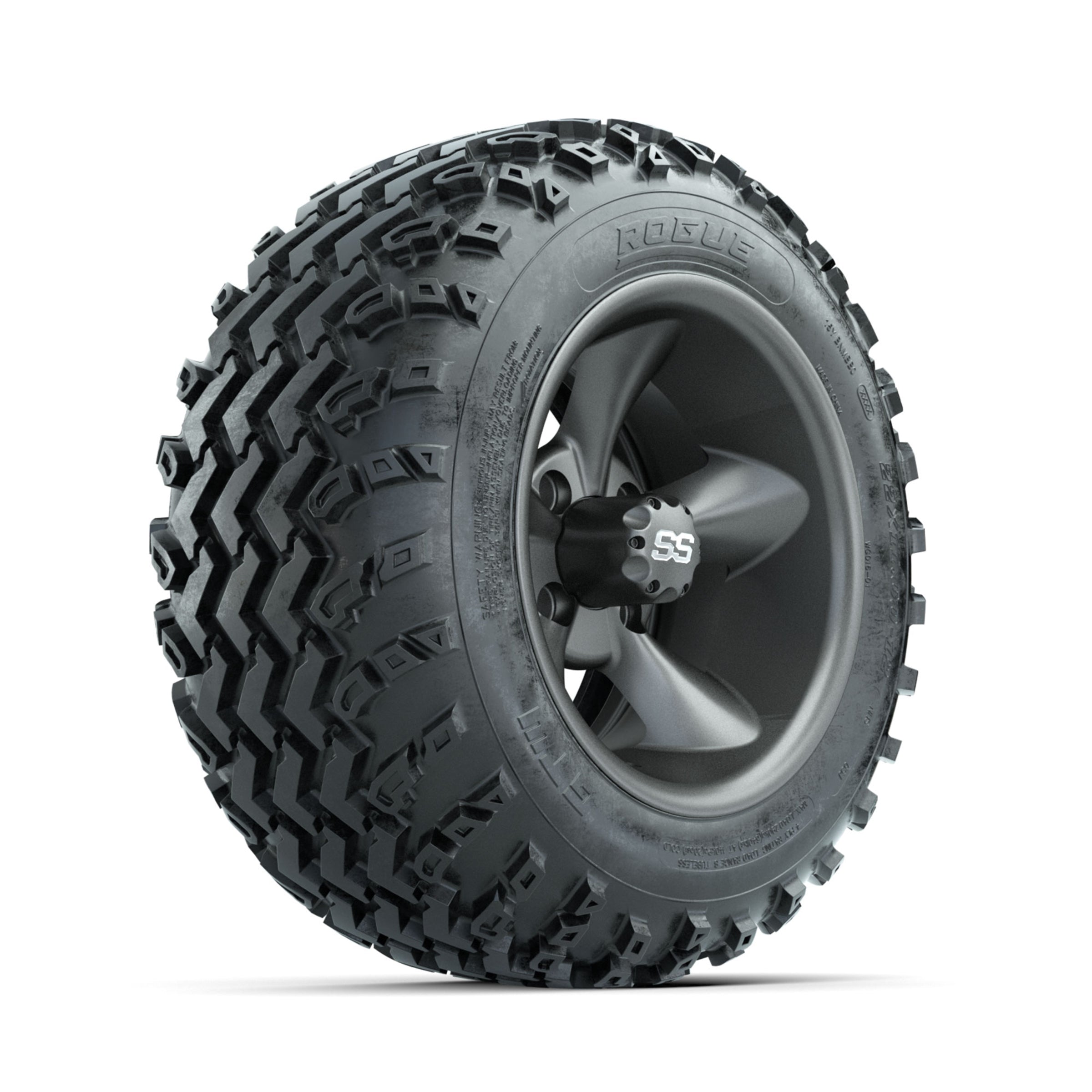 GTW Godfather Matte Grey 12 in Wheels with 22x11.00-12 Rogue All Terrain Tires ‚Äì Full Set