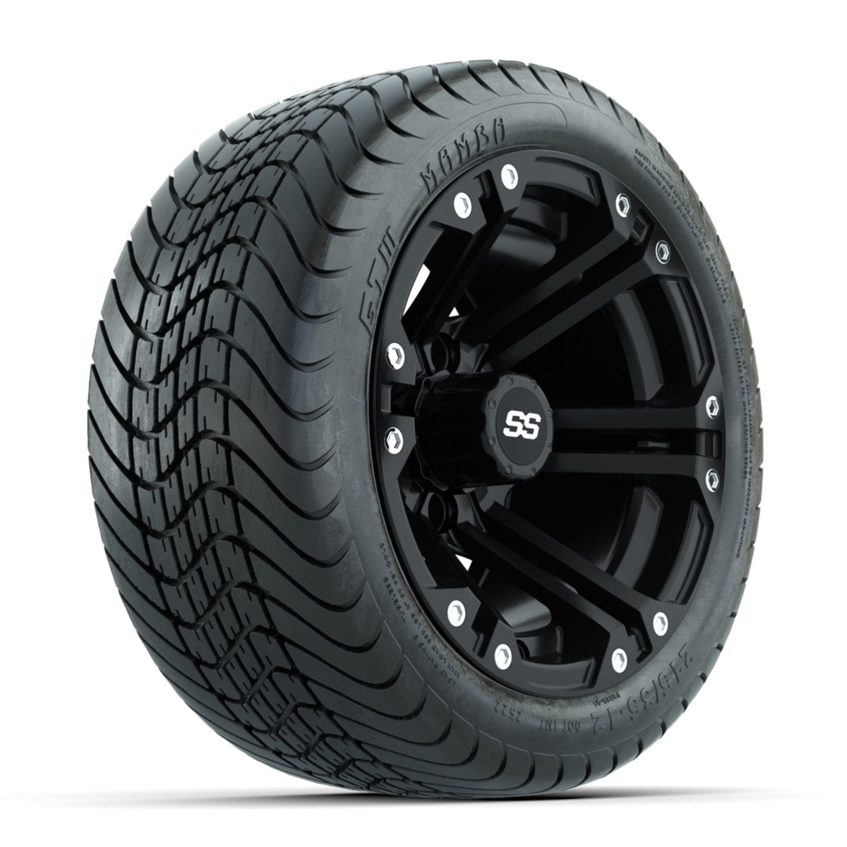 GTW Specter Matte Black 12 in Wheels with 215/35-12 Mamba Street Tires ‚Äì Full Set