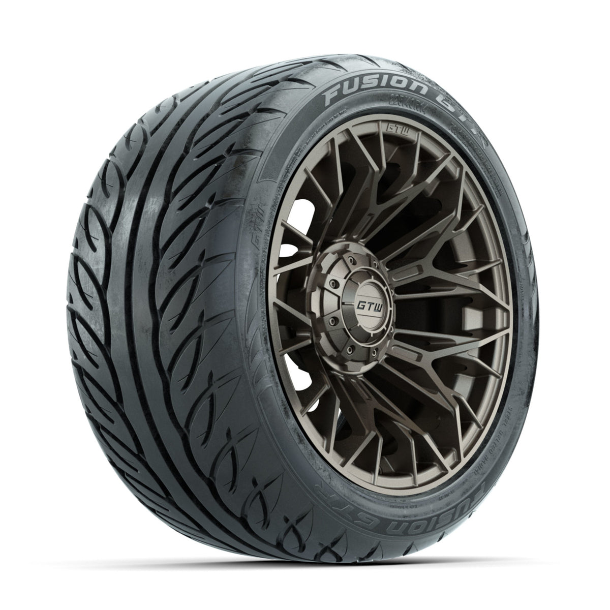 GTW Stellar Matte Bronze 14 in Wheels with 225/40-R14 Fusion GTR Street Tires ‚Äì Full Set