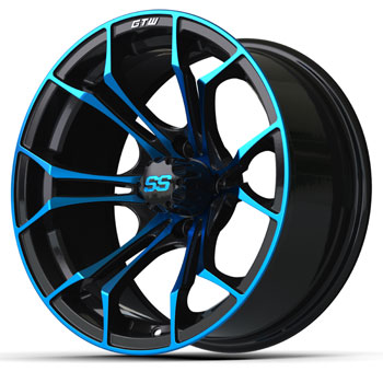 GTW Spyder Black with Blue Accents Wheel - 15 Inch