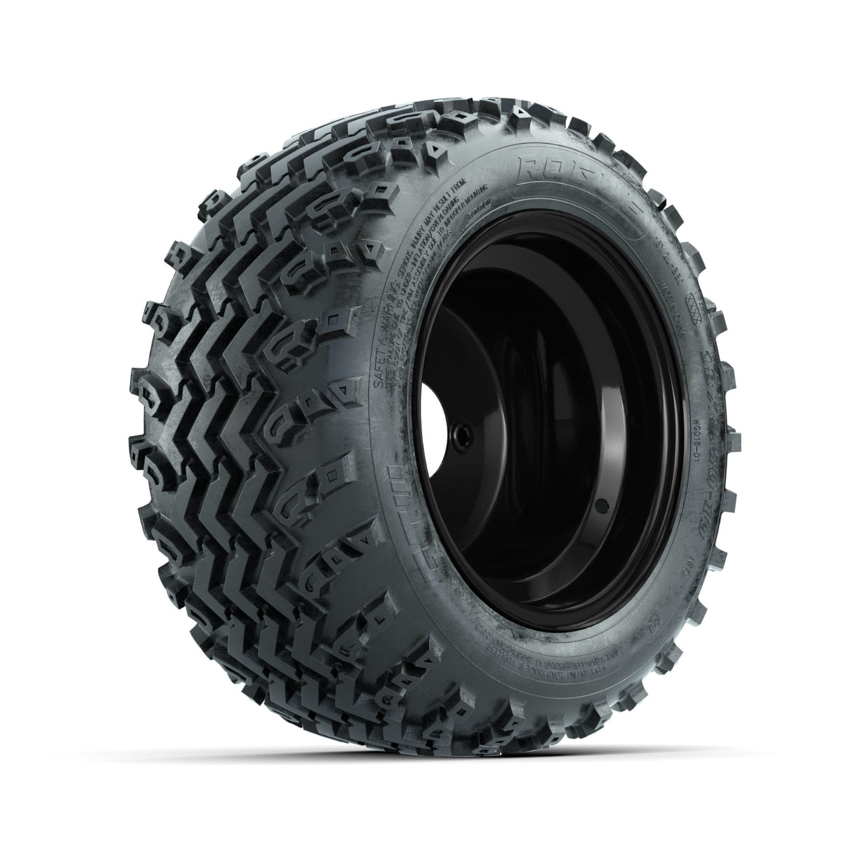GTW Steel Matte Black 3:5 Offset 10 in Wheels with 18x9.50-10 Rogue All Terrain Tires ‚Äì Full Set