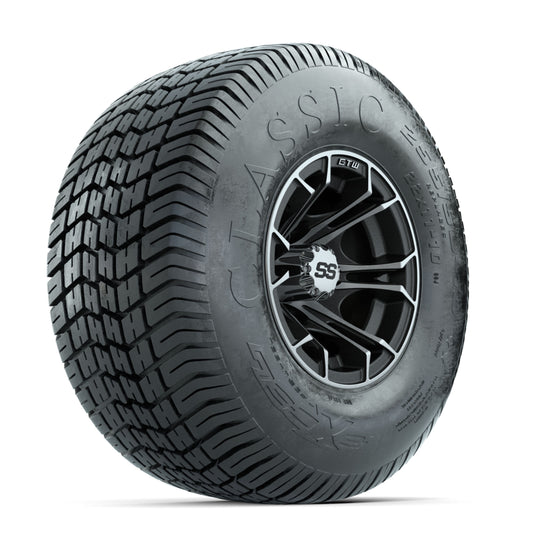 GTW Spyder Machined/Matte Grey 10 in Wheels with 22x11-10 Excel Classic Street Tires ‚Äì Full Set