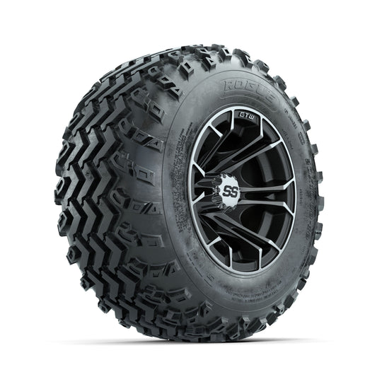GTW Spyder Machined/Matte Grey 10 in Wheels with 20x10.00-10 Rogue All Terrain Tires ‚Äì Full Set