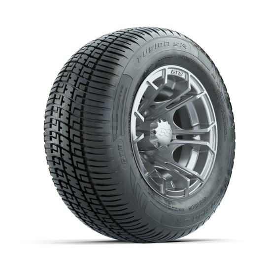 GTW Spyder Silver Brush 10 in Wheels with 205/50-10 Fusion SR Steel Belted Radial Tires ‚Äì Full Set