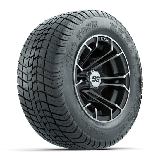 GTW Spyder Machined/Matte Grey 10 in Wheels with 205/50-10 Kenda Pro Tour Low-profile Tires ‚Äì Full Set