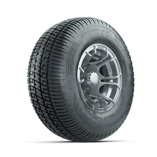 GTW Spyder Silver Brush 10 in Wheels with 205/65-R10 Fusion SR Steel Belted Radial Tires ‚Äì Full Set