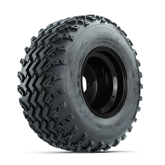 GTW Steel Matte Black 3:5 Offset 10 in Wheels with 22x11.00-10 Rogue All Terrain Tires ‚Äì Full Set