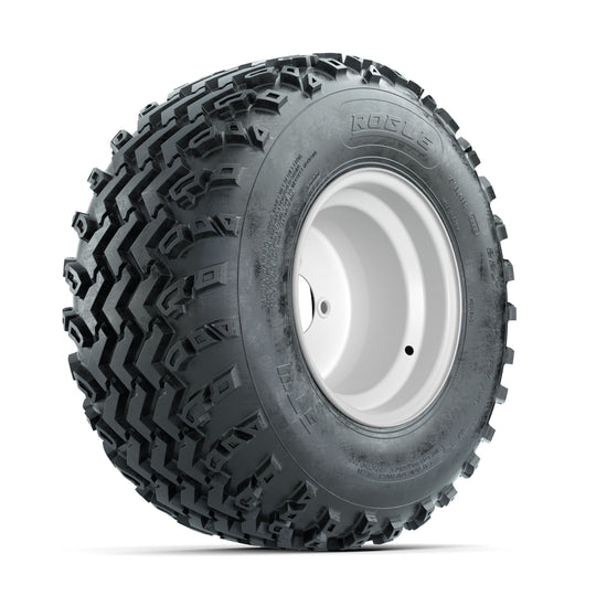 GTW Steel White 3:5 Offset 10 in Wheels with 22x11.00-10 Rogue All Terrain Tires ‚Äì Full Set
