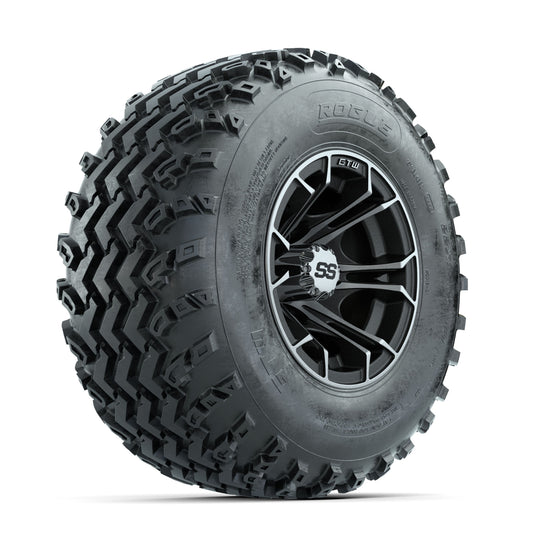 GTW Spyder Machined/Matte Grey 10 in Wheels with 22x11.00-10 Rogue All Terrain Tires ‚Äì Full Set