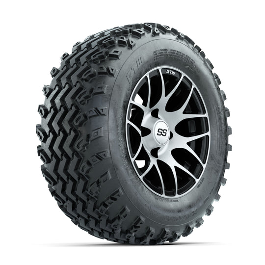 GTW Pursuit Machined/Black 12 in Wheels with 23x10.00-12 Rogue All Terrain Tires ‚Äì Full Set