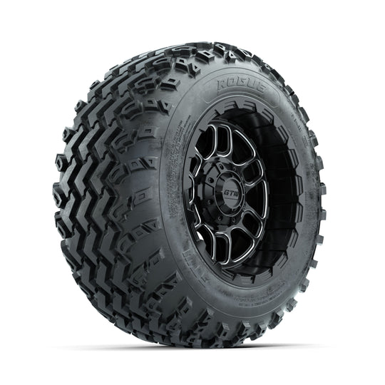 GTW Titan Machined/Black 12 in Wheels with 22x11.00-12 Rogue All Terrain Tires ‚Äì Full Set