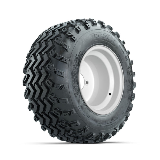GTW Steel White 3:5 Offset 10 in Wheels with 20x10.00-10 Rogue All Terrain Tires ‚Äì Full Set