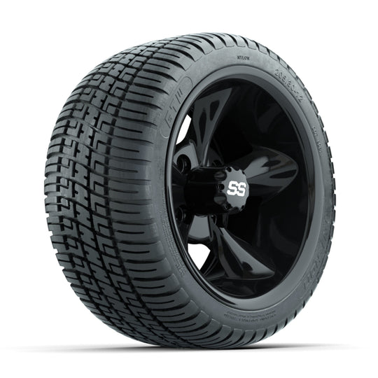 GTW Godfather Black 12 in Wheels with 205/30-12 Fusion Street Tires ‚Äì Full Set