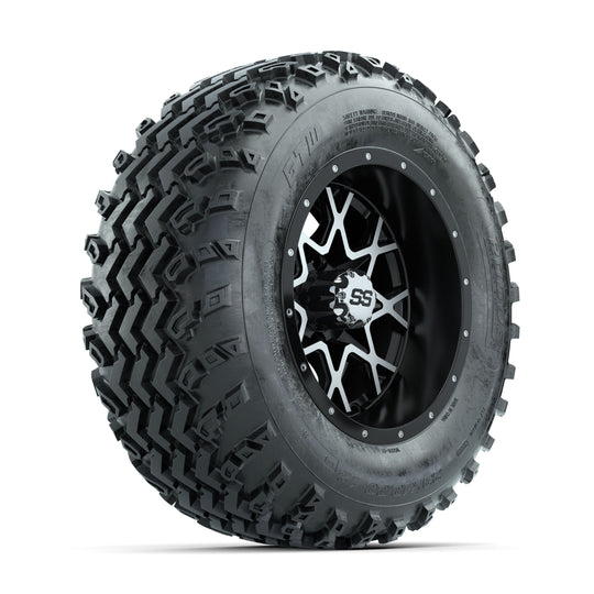 GTW Vortex Machined/Matte Black 12 in Wheels with 23x10.00-12 Rogue All Terrain Tires ‚Äì Full Set