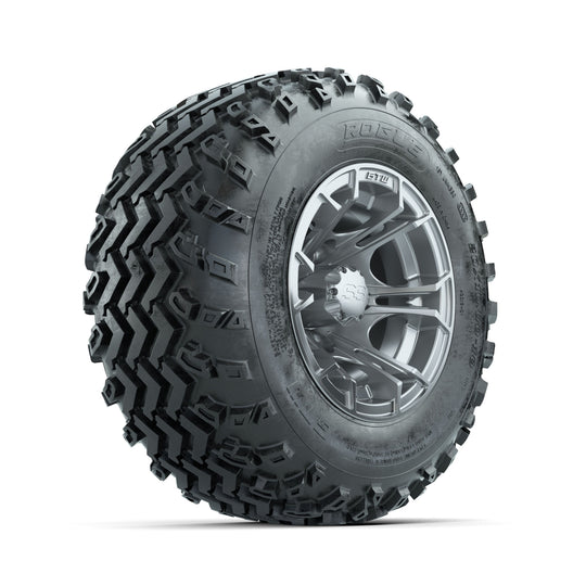 GTW Spyder Silver 10 in Wheels with 20x10.00-10 Rogue All Terrain Tires ‚Äì Full Set