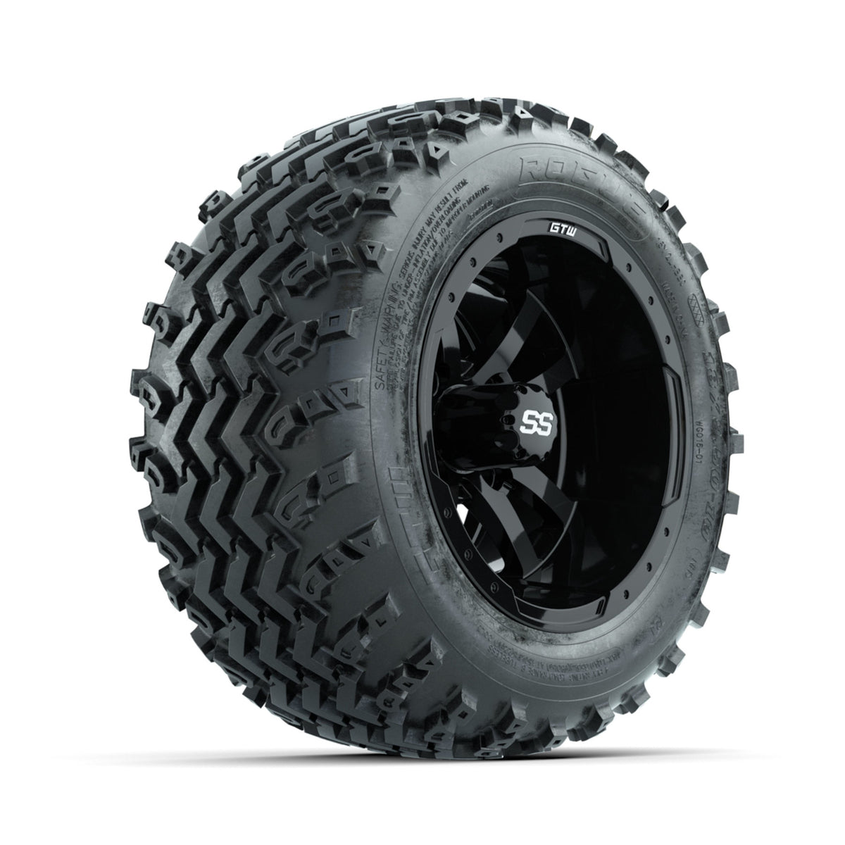 GTW Storm Trooper Black 10 in Wheels with 18x9.50-10 Rogue All Terrain Tires ‚Äì Full Set