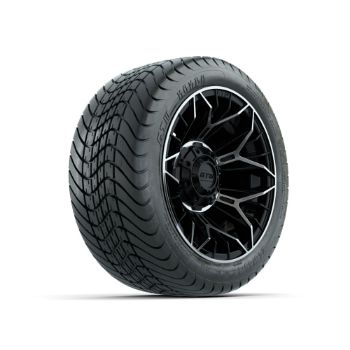 Set of (4) 12 in GTW¬Æ Stellar Machined & Black Wheels with 215/35-12 Mamba Street Tires