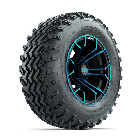 GTW Spyder Blue/Black 12 in Wheels with 23x10.00-12 Rogue All Terrain Tires ‚Äì Full Set