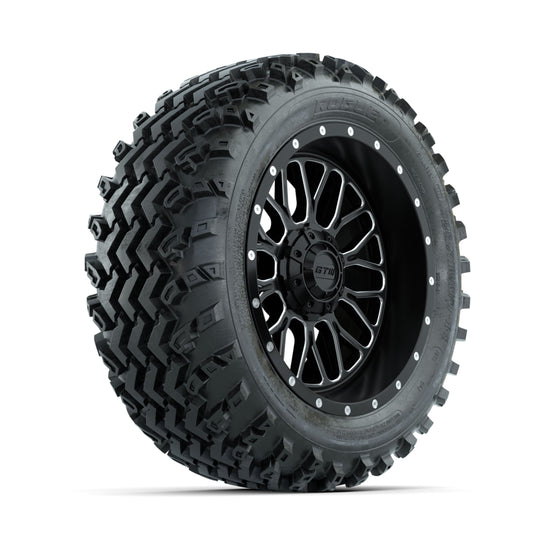 GTW Helix Machined/Black 14 in Wheels with 23x10.00-14 Rogue All Terrain Tires ‚Äì Full Set