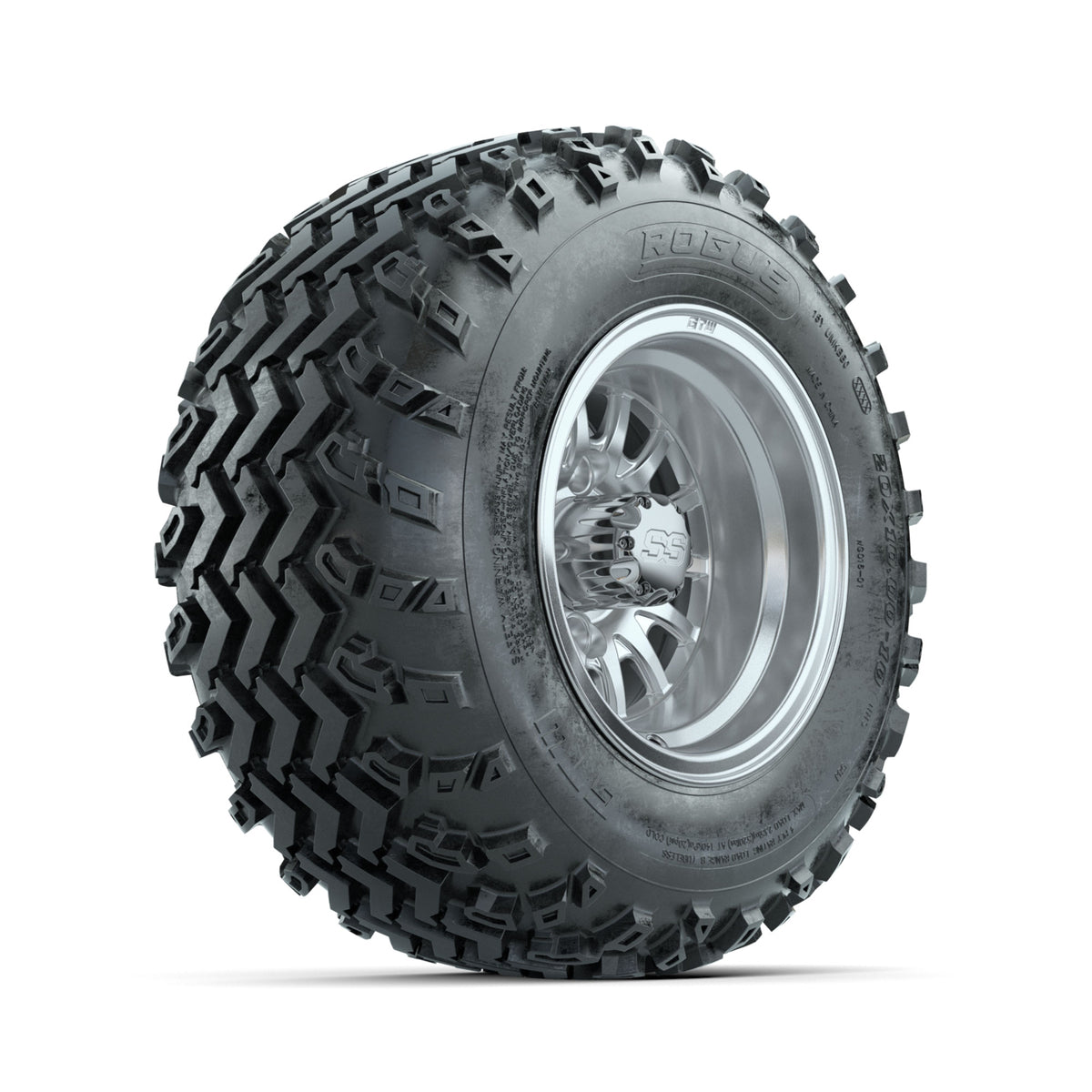 GTW Medusa Machined/Silver 10 in Wheels with 20x10.00-10 Rogue All Terrain Tires ‚Äì Full Set