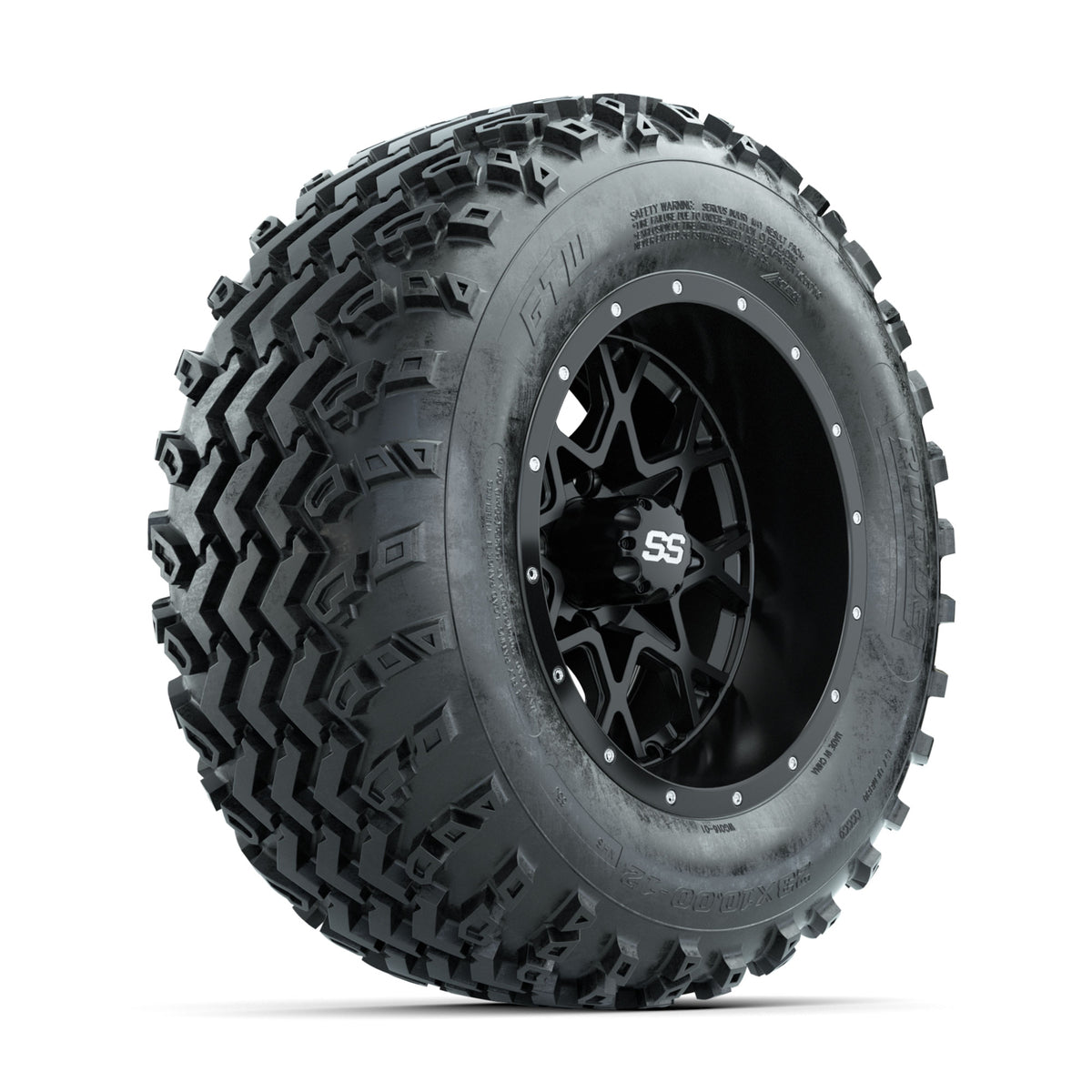 GTW Vortex Matte Black 12 in Wheels with 23x10.00-12 Rogue All Terrain Tires ‚Äì Full Set