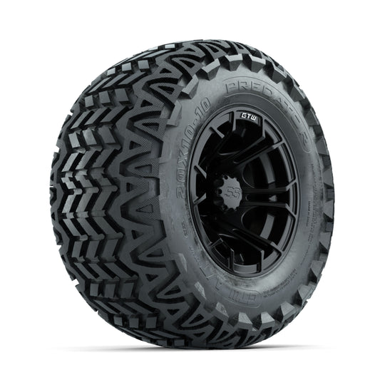 GTW Spyder Matte Black 10 in Wheels with 20x10-10 Predator All Terrain Tires ‚Äì Full Set