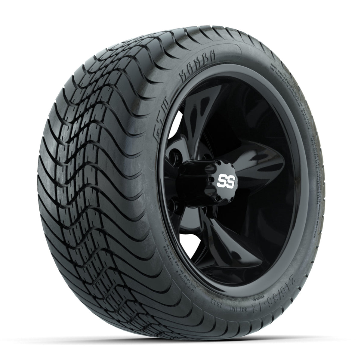 GTW Godfather Black 12 in Wheels with 215/35-12 Mamba Street Tires ‚Äì Full Set