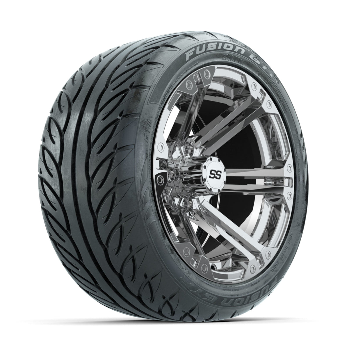 GTW Specter Chrome 14 in Wheels with 225/40-R14 Fusion GTR Street Tires ‚Äì Full Set