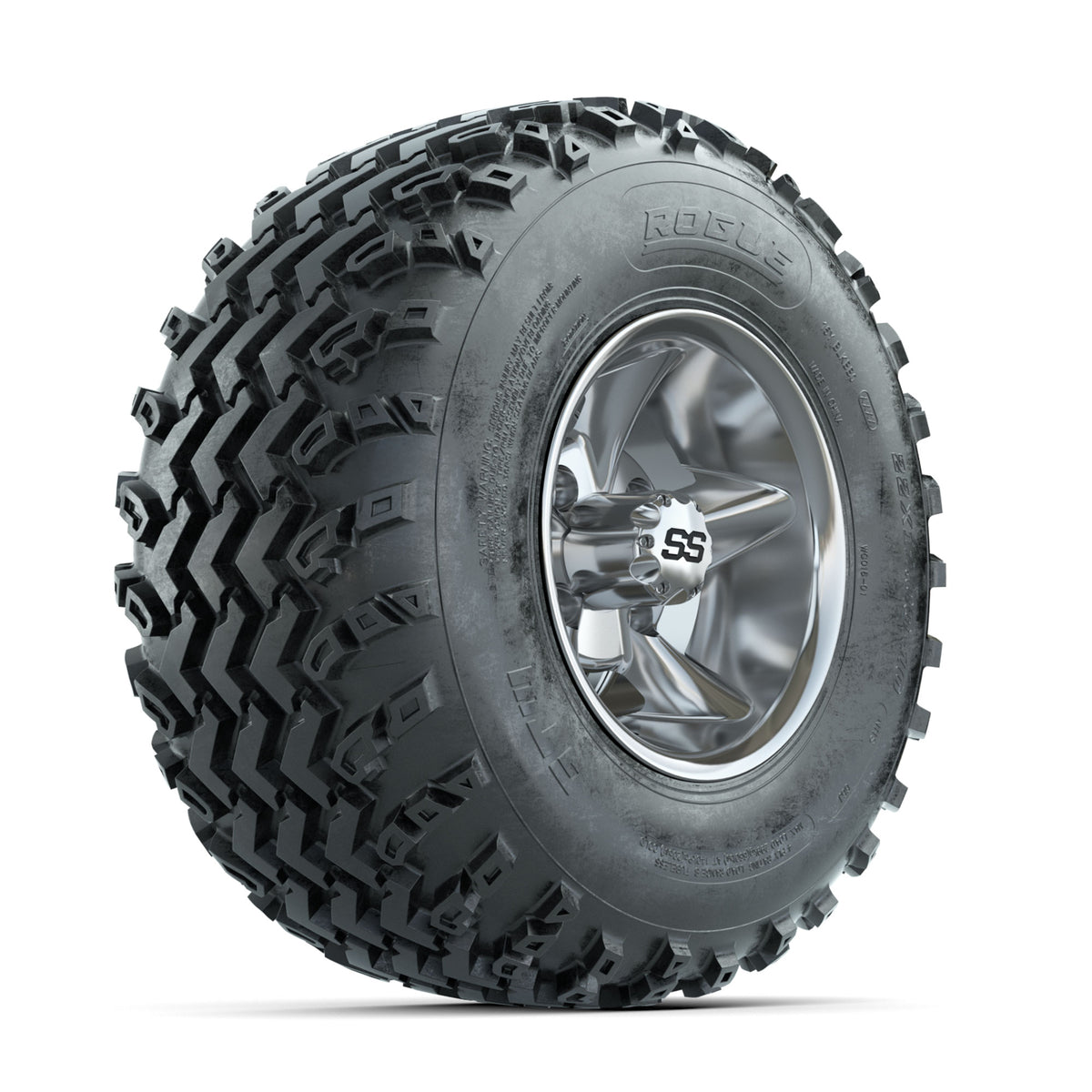 GTW Godfather Chrome 10 in Wheels with 22x11.00-10 Rogue All Terrain Tires ‚Äì Full Set