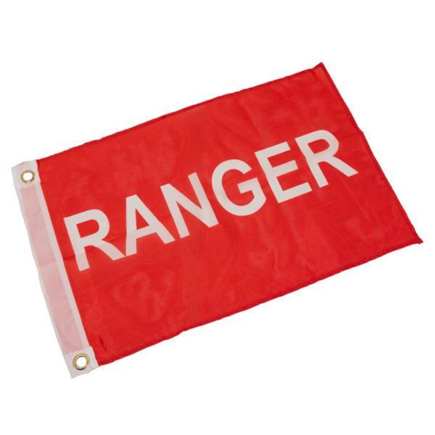 Red Ranger Flag w/ White Letters 12" X 18" Golf Cart Geeks