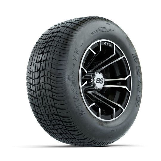GTW Spyder Machined/Black 10 in Wheels with 205/50-10 Duro Low-profile Tires ‚Äì Full Set