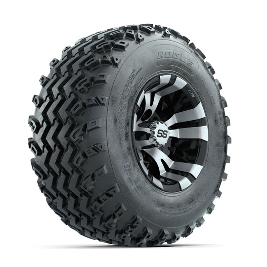 GTW Vampire Machined/Black 10 in Wheels with 22x11.00-10 Rogue All Terrain Tires ‚Äì Full Set