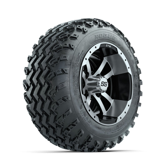 GTW Storm Trooper Machined/Black 12 in Wheels with 22x11.00-12 Rogue All Terrain Tires ‚Äì Full Set