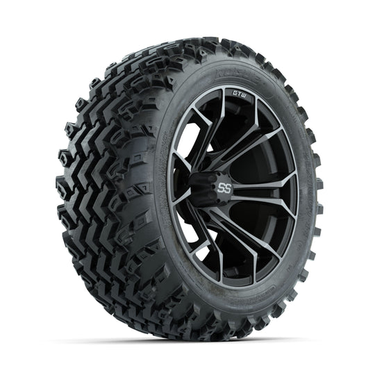GTW Spyder Machined/Grey 14 in Wheels with 23x10.00-14 Rogue All Terrain Tires ‚Äì Full Set