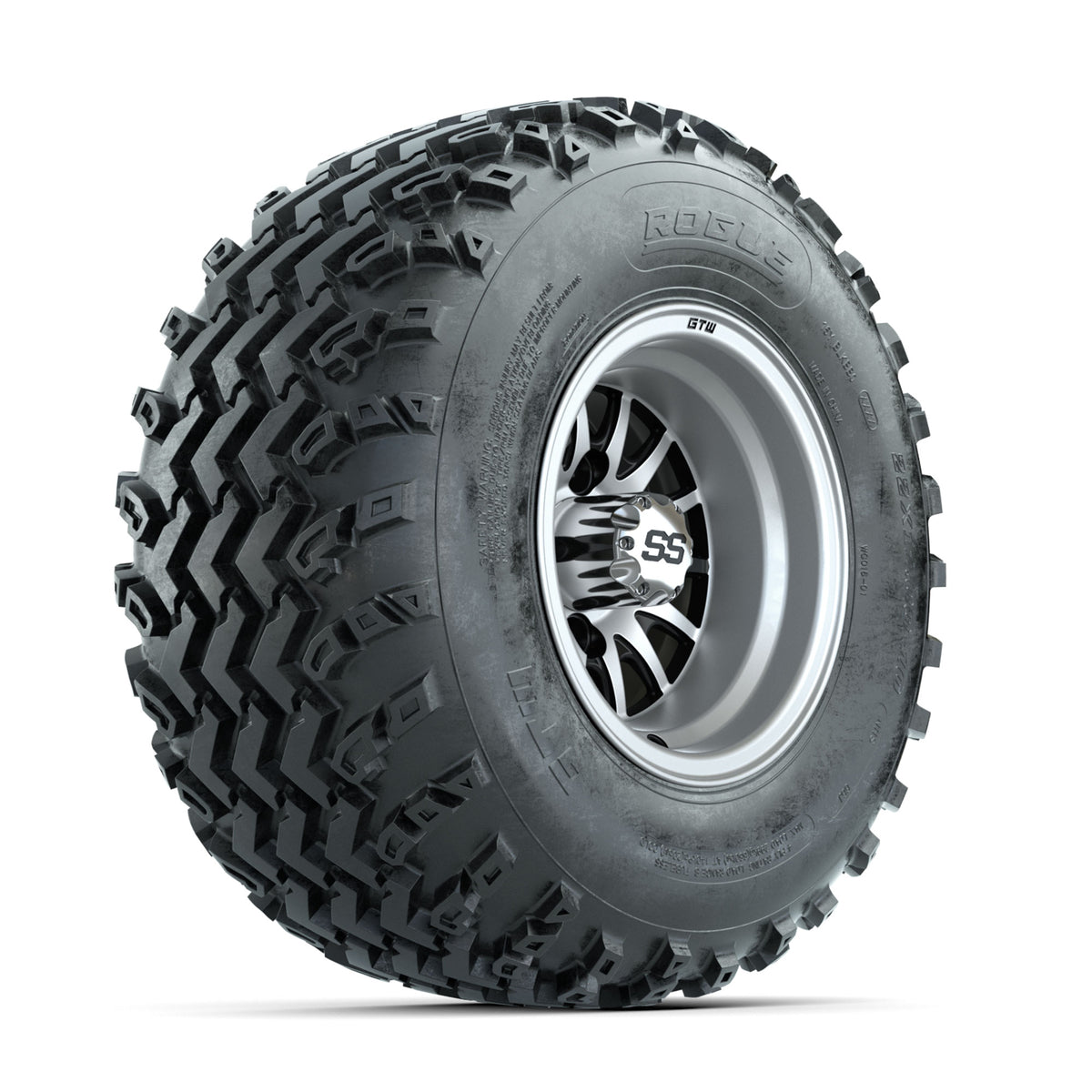 GTW Medusa Machined/Black 10 in Wheels with 22x11.00-10 Rogue All Terrain Tires ‚Äì Full Set